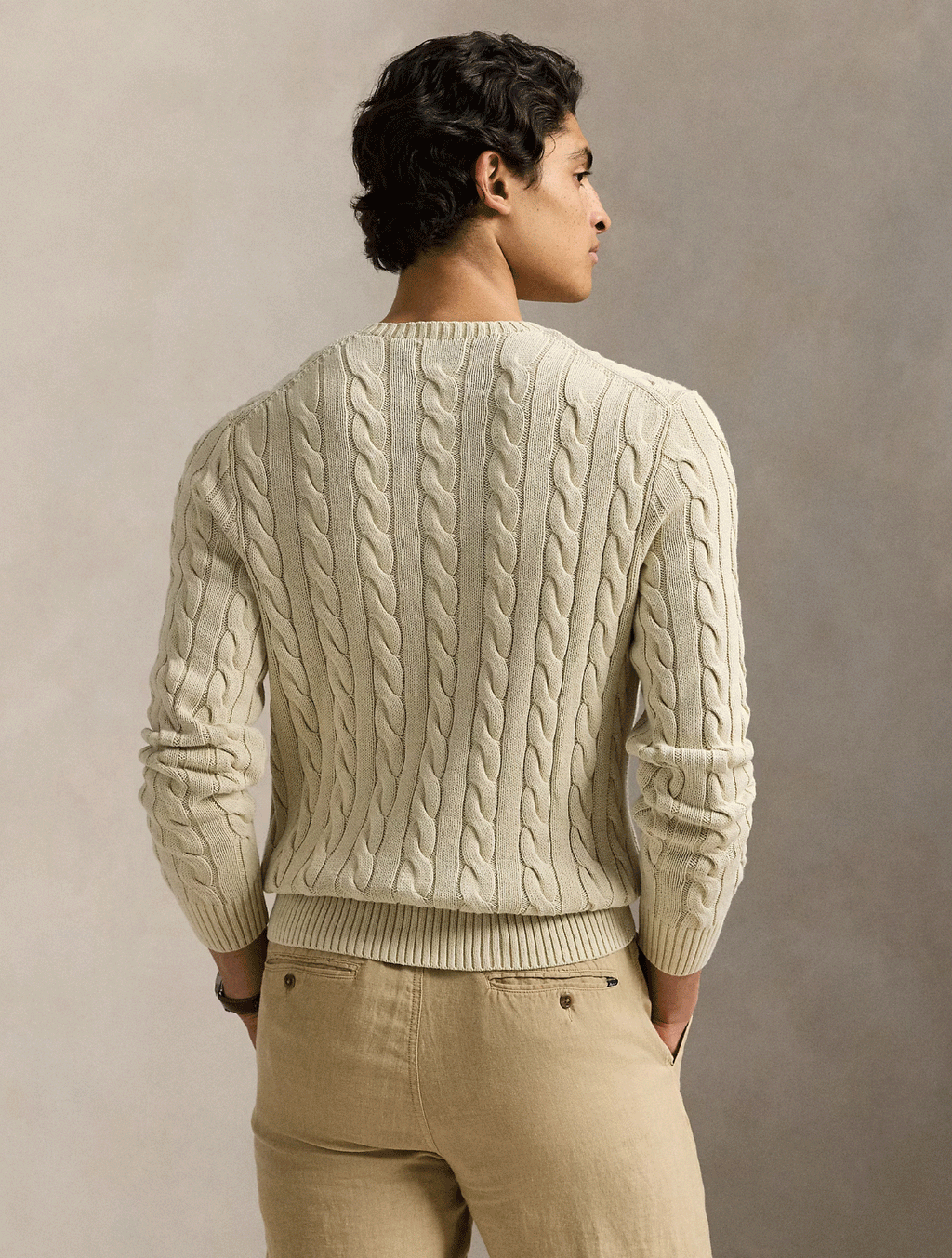 2026 New Arrival Maglione a Trecce Tinto in Capo Naturale