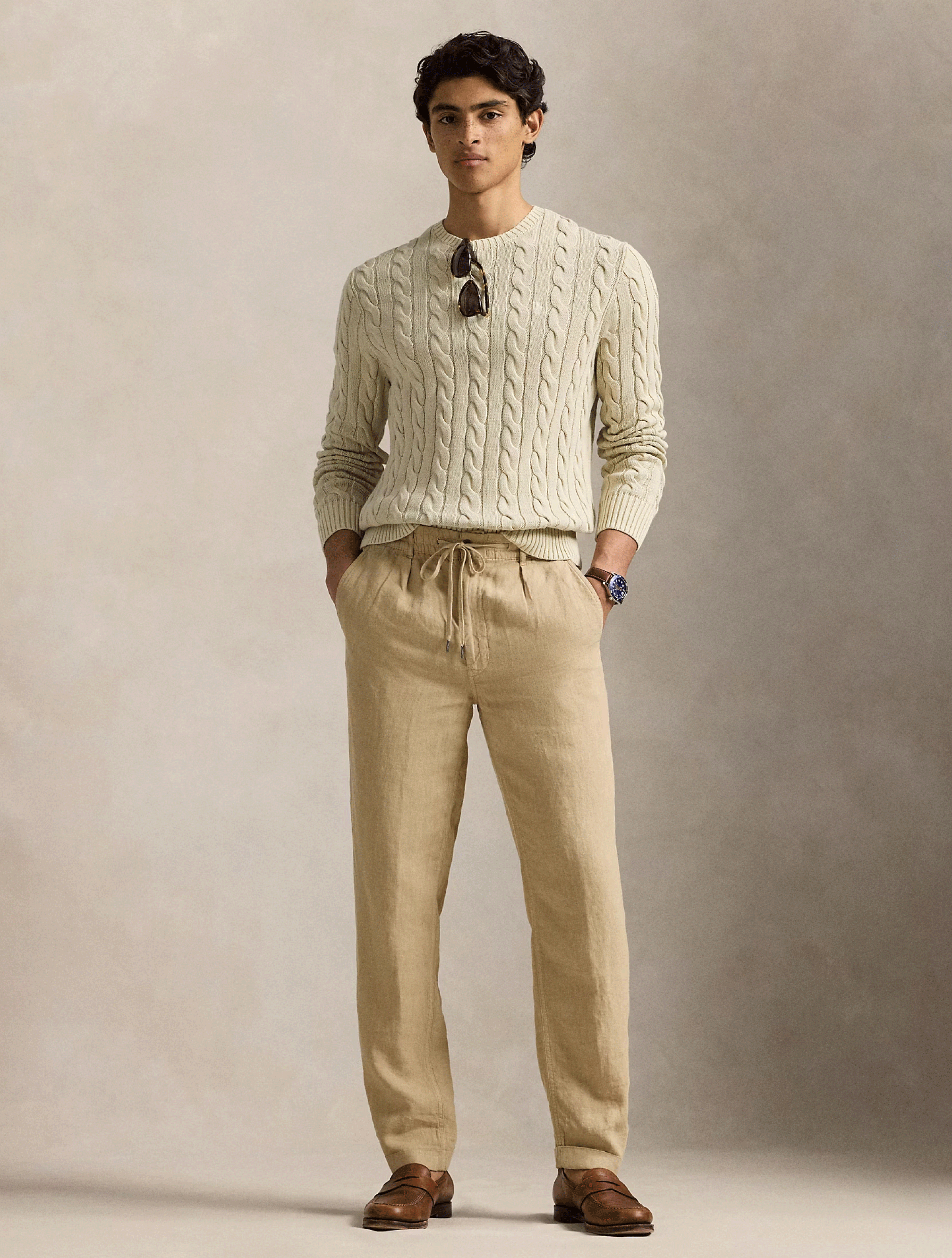 2026 New Arrival Maglione a Trecce Tinto in Capo Naturale