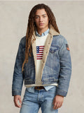 2026 New Arrival Giacca in Denim con Fodera in Pile Blu