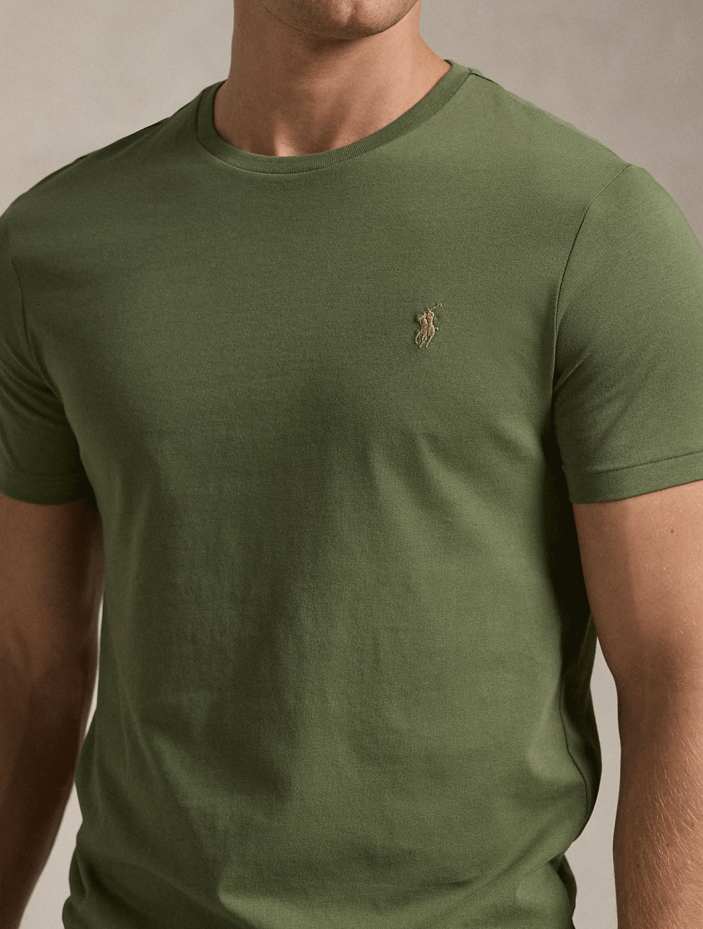 2026 New Arrival T-shirt Girocollo Custom Slim Fit Verde Militare