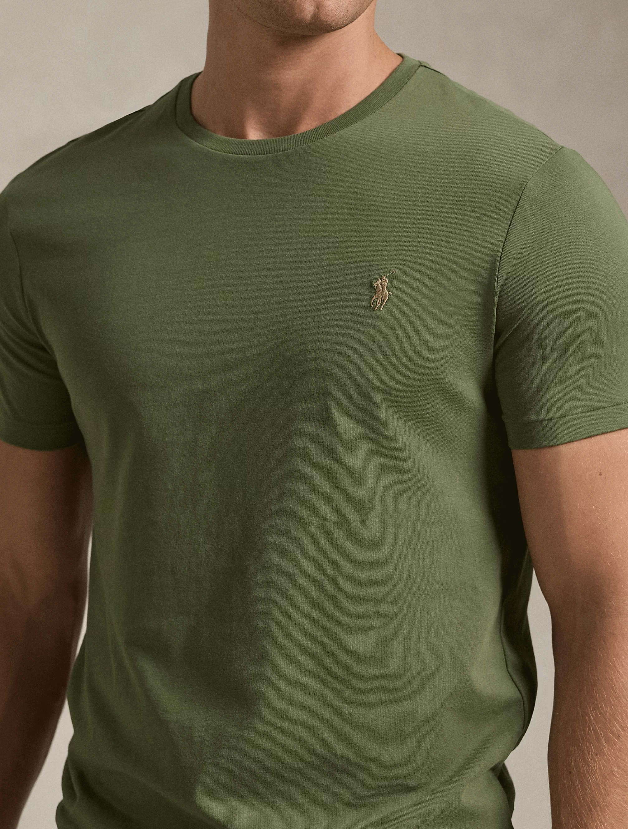 2026 New Arrival T-shirt Girocollo Custom Slim Fit Verde Militare