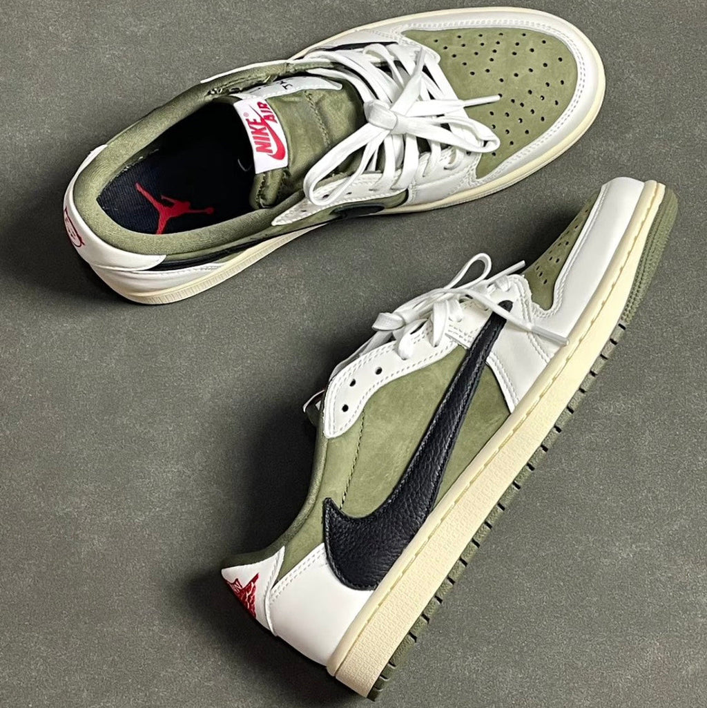 2026 New Arrival Travis Scott x Air Jordan 1 Low OG 'Medium Olive'