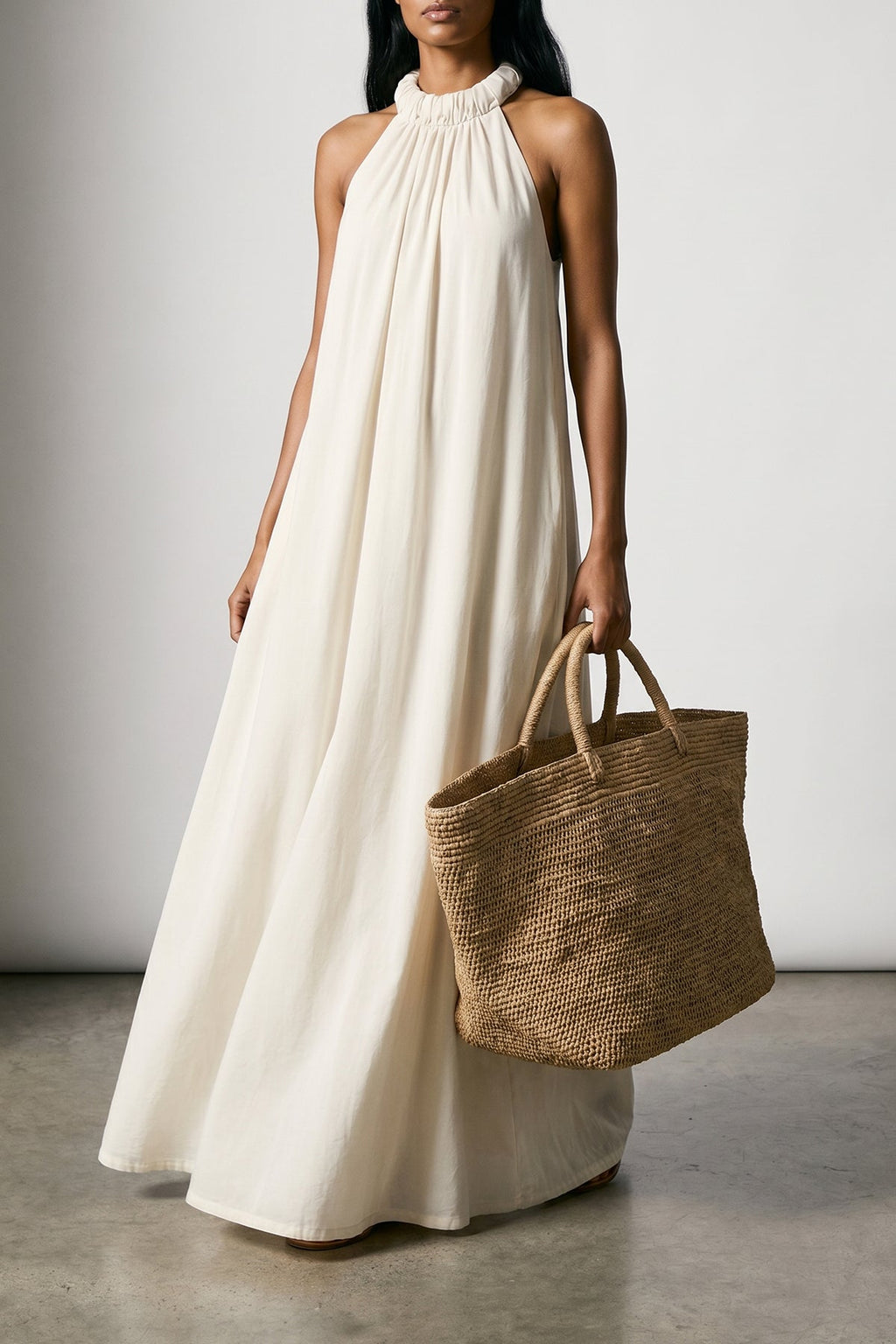 2026 New Arrival vanilla natural raffia shopping bag