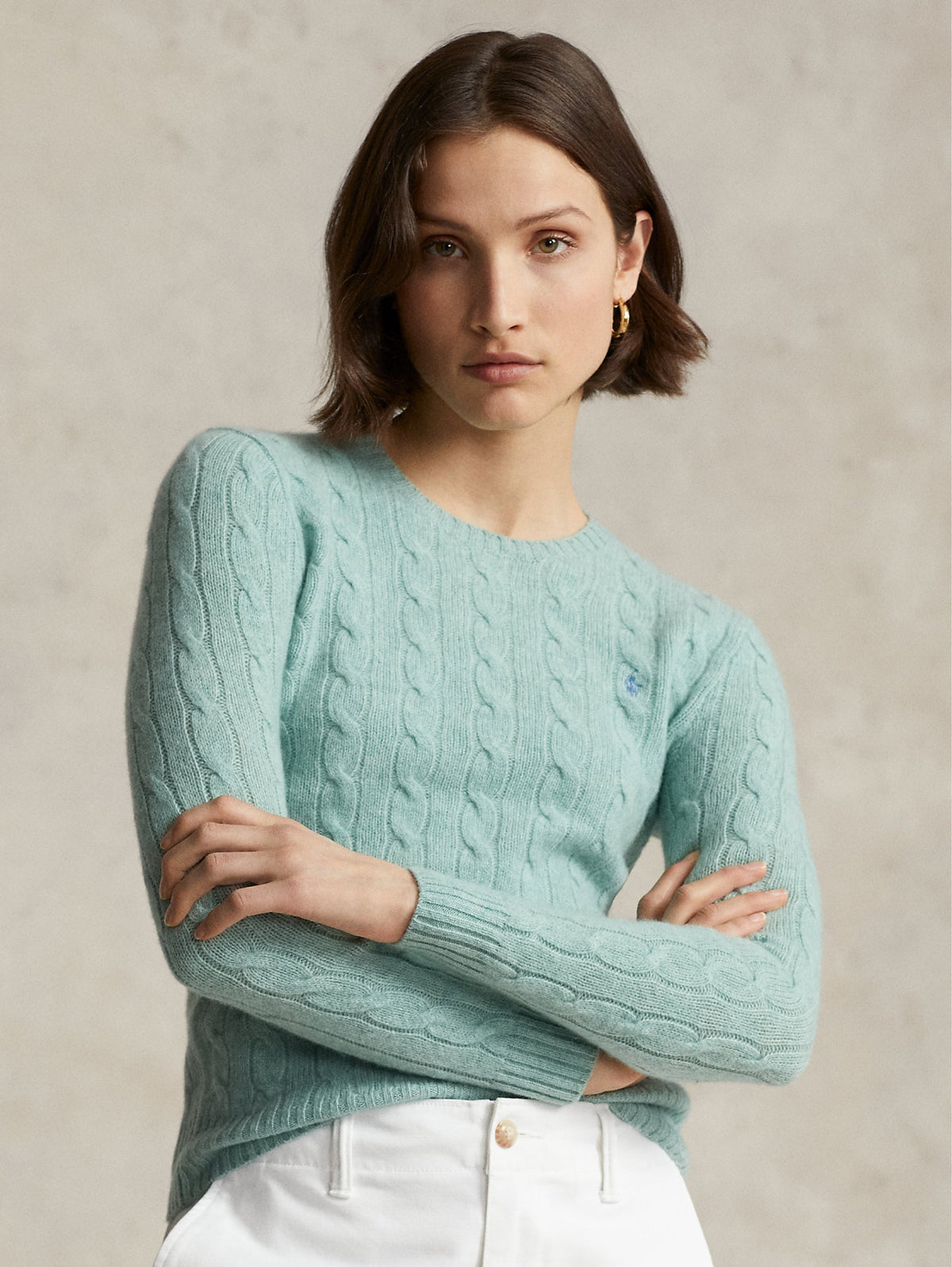 2026 New Arrival Maglia a Trecce in Misto Cashmere Verde