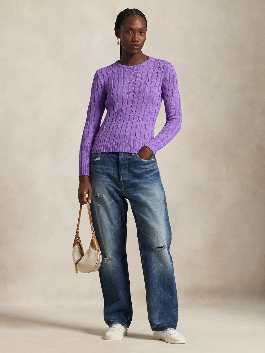 2026 New Arrival Maglia a Trecce in Cotone Viola