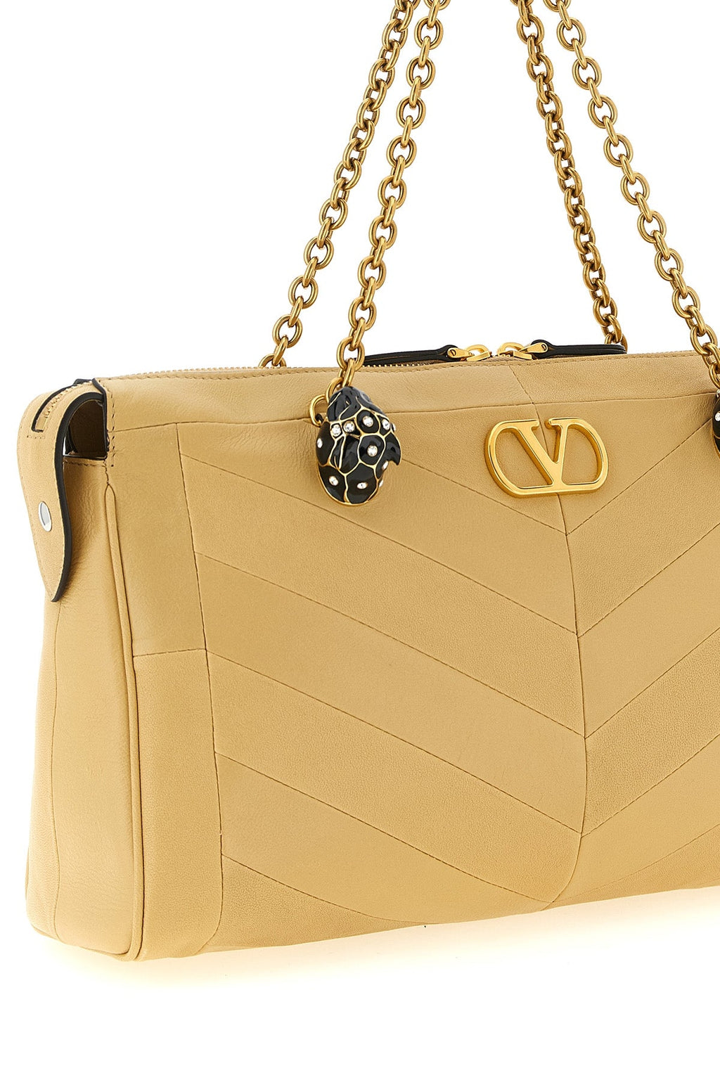 2026 New Arrival panthea patchwork shoulder bag in glossy nappa leather and matte chevron patte
