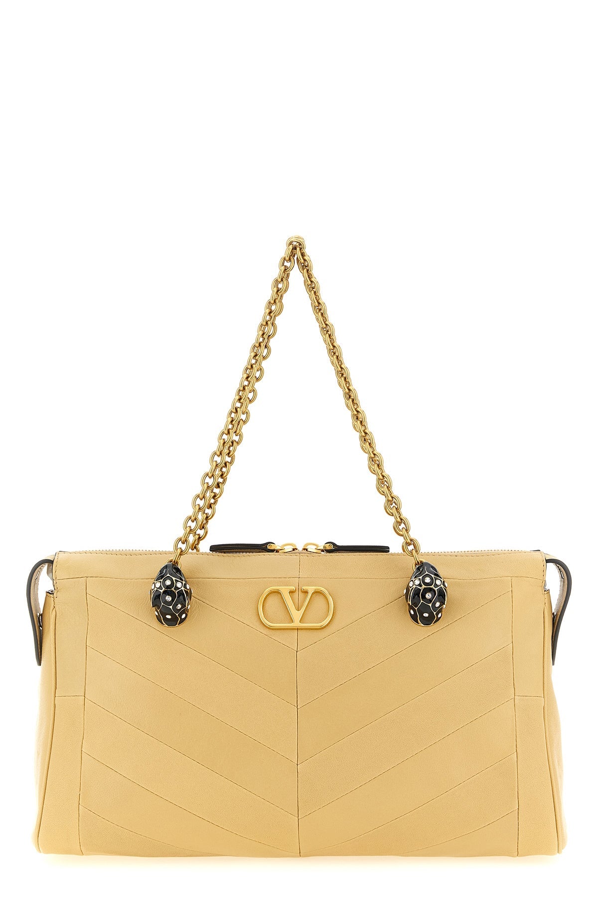 2026 New Arrival panthea patchwork shoulder bag in glossy nappa leather and matte chevron patte