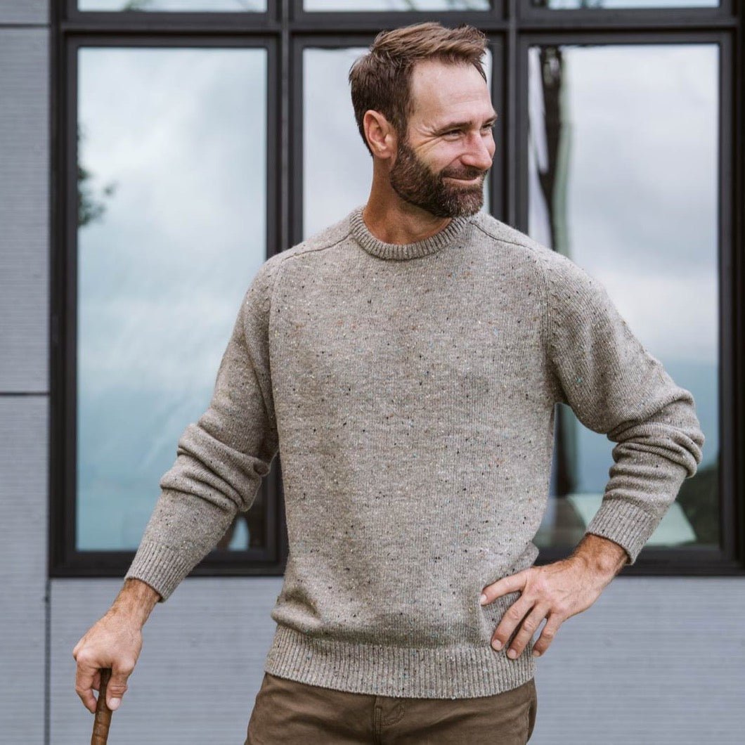 2026 New Arrival Crewneck Wool Sweater | Wood Fleck