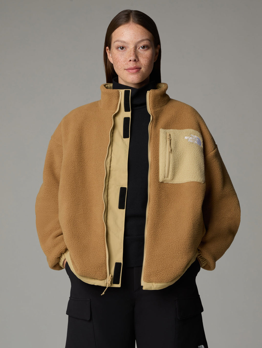 2026 New Arrival Giacca in Pile Reversibile Yumiori Beige