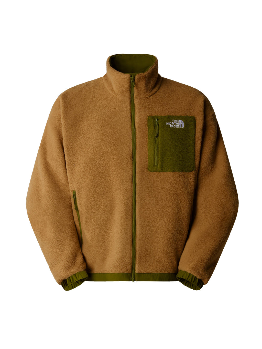 2026 New Arrival Giacca da Uomo in Pile Reversibile Yumiori Beige/Verde
