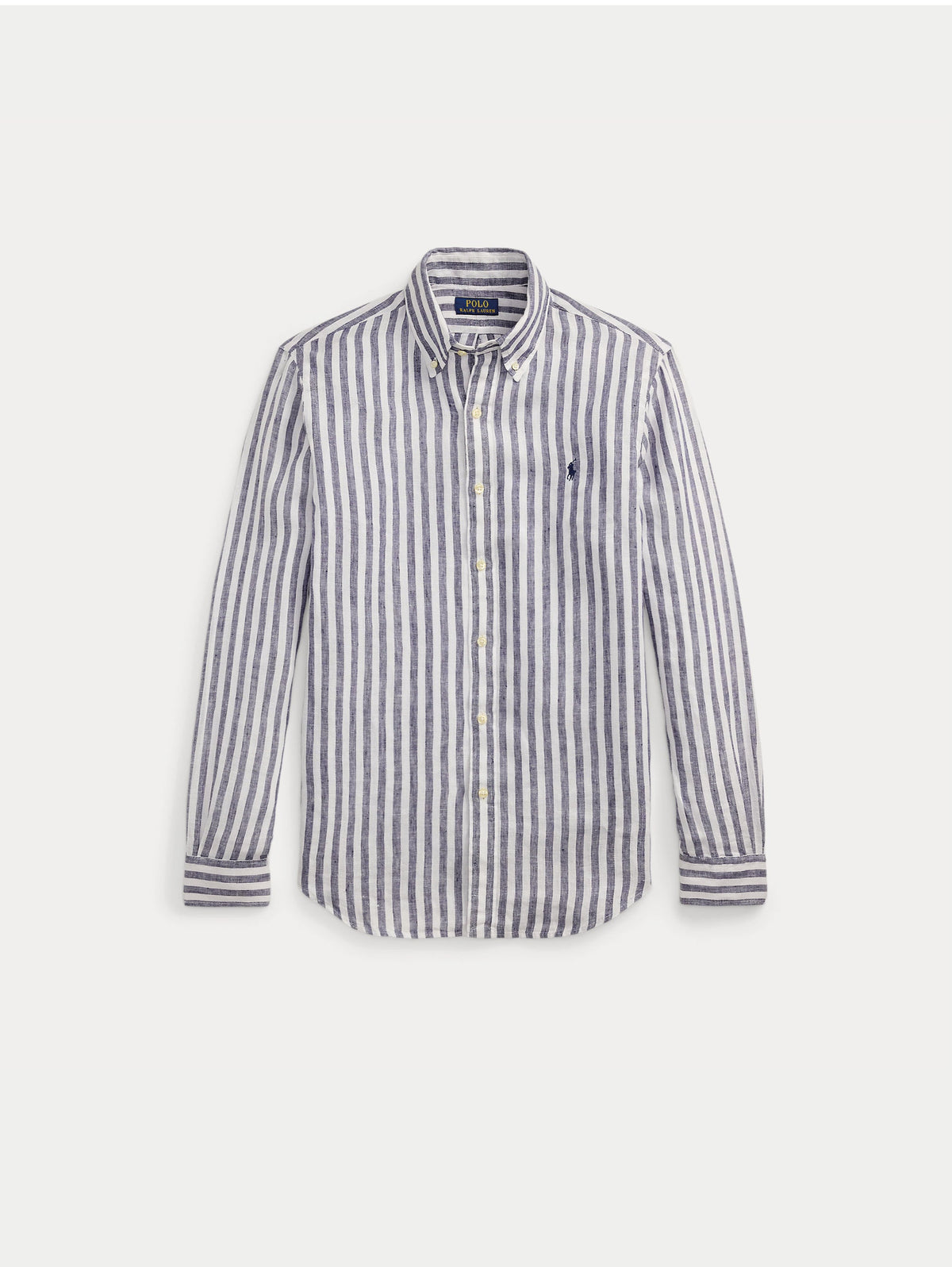 2026 New Arrival Camicia in Lino a Righe Larghe Custom Fit Viola/Bianco