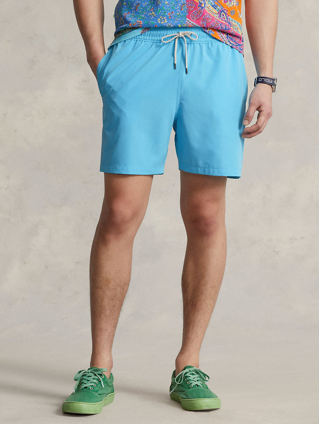 2026 New Arrival Boxer da Mare Tinta Unita Traveler Turchese