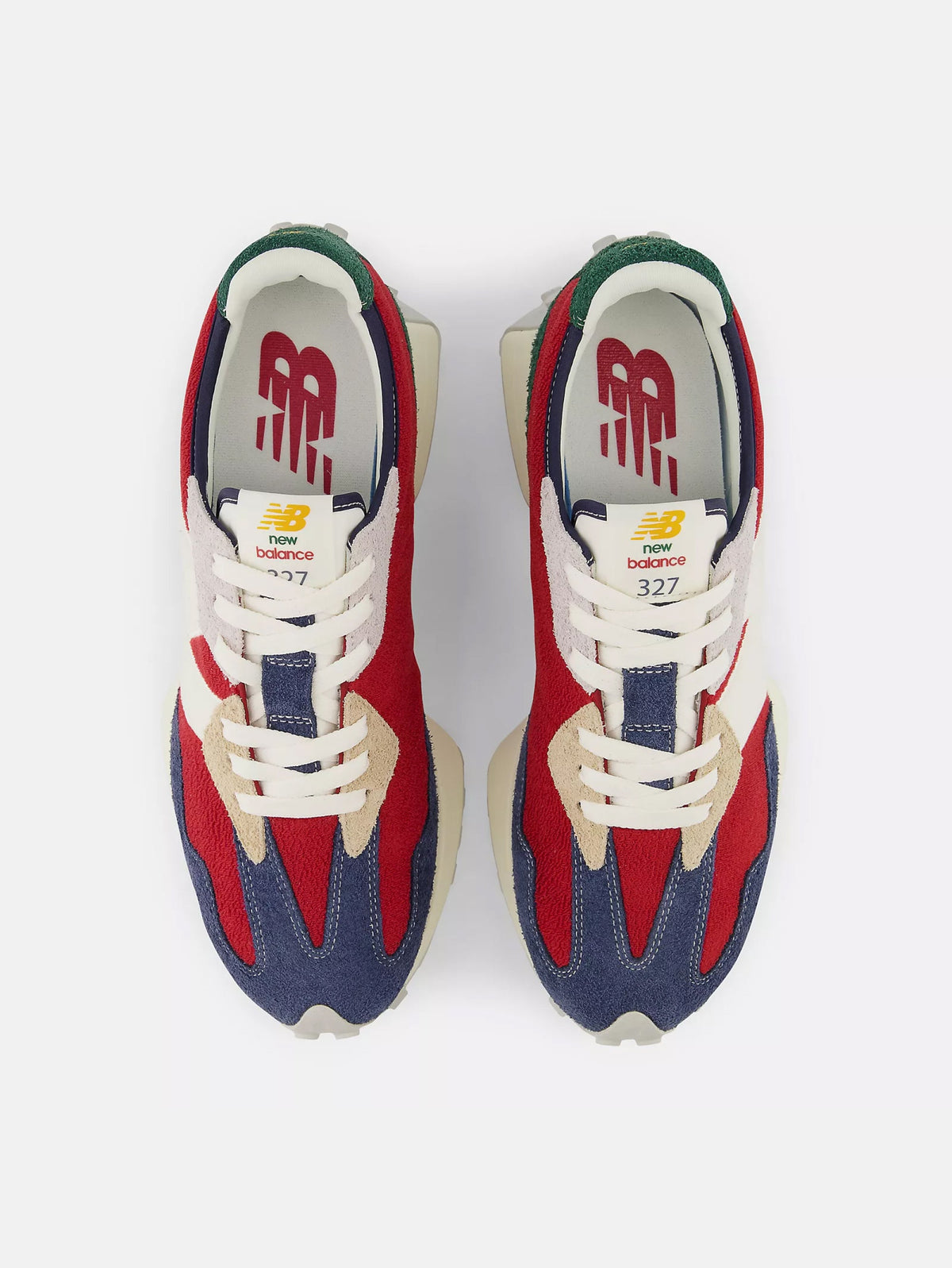 2026 New Arrival Sneakers in Pelle 327 Rosso/Blu/Verde