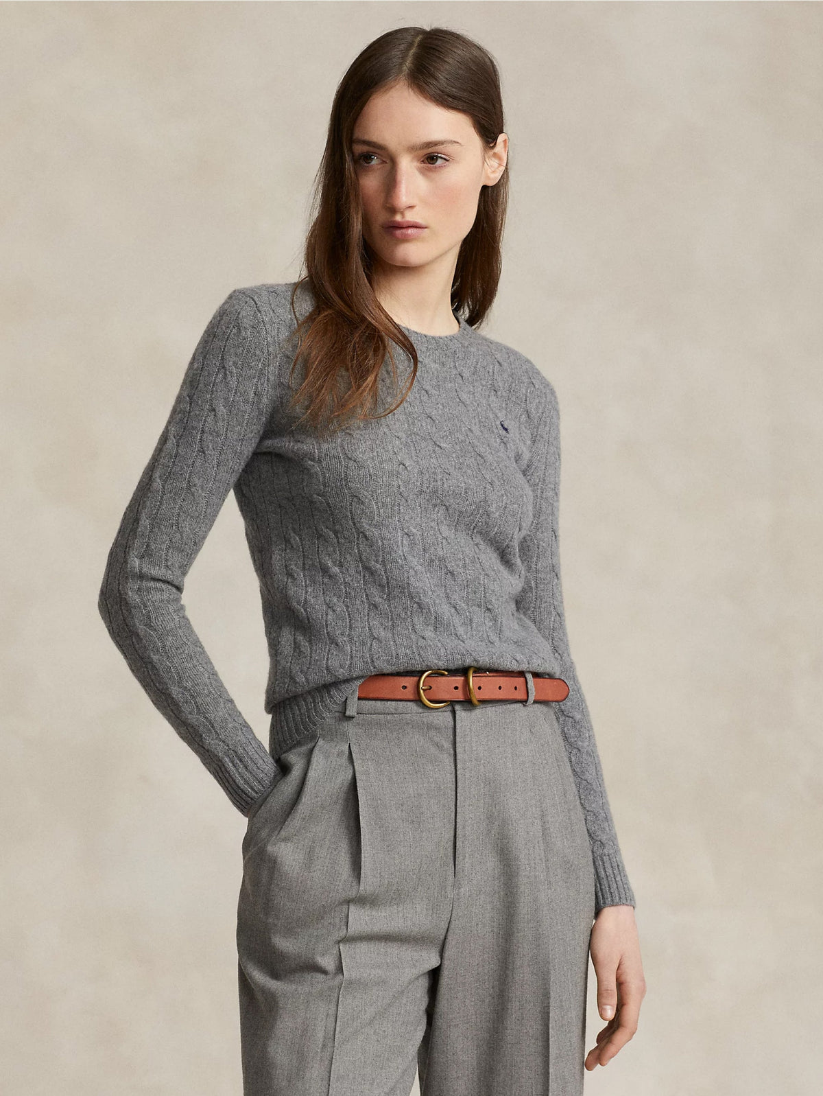2026 New Arrival Maglia a Trecce in Misto Cashmere Grigio