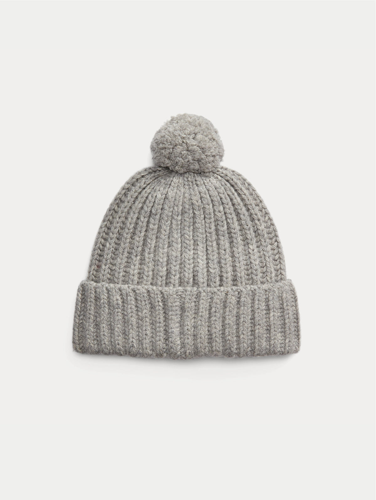 2026 New Arrival Cappello a Coste con Pompon e Polo Bear Ricamato Grigio