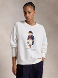 2026 New Arrival Felpa Girocollo con Stampa Polo Bear Bianco