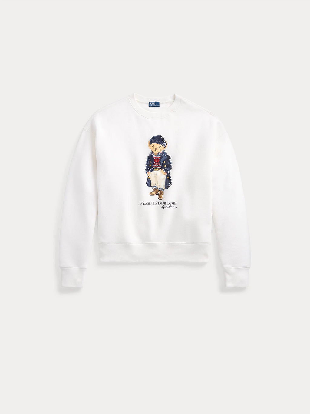 2026 New Arrival Felpa Girocollo con Stampa Polo Bear Bianco