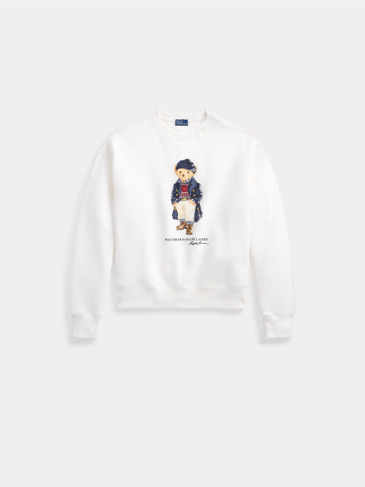 2026 New Arrival Felpa Girocollo con Stampa Polo Bear Bianco