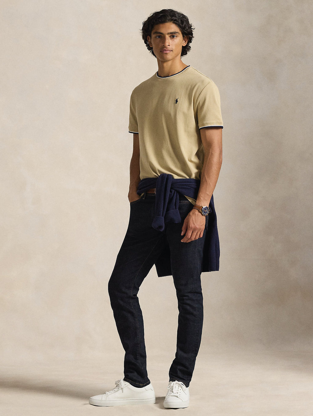 2026 New Arrival T-shirt in Jersey Mesh Classic Fit Beige