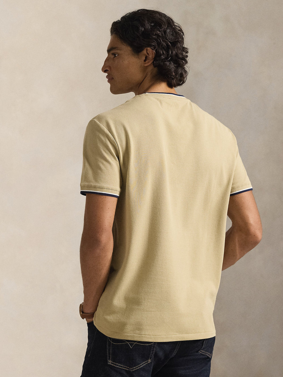 2026 New Arrival T-shirt in Jersey Mesh Classic Fit Beige