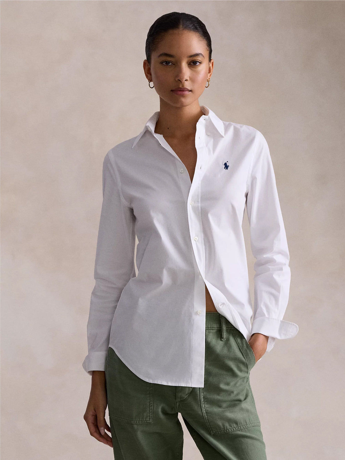 2026 New Arrival Camicia Slim Fit in Popeline di Cotone Bianco