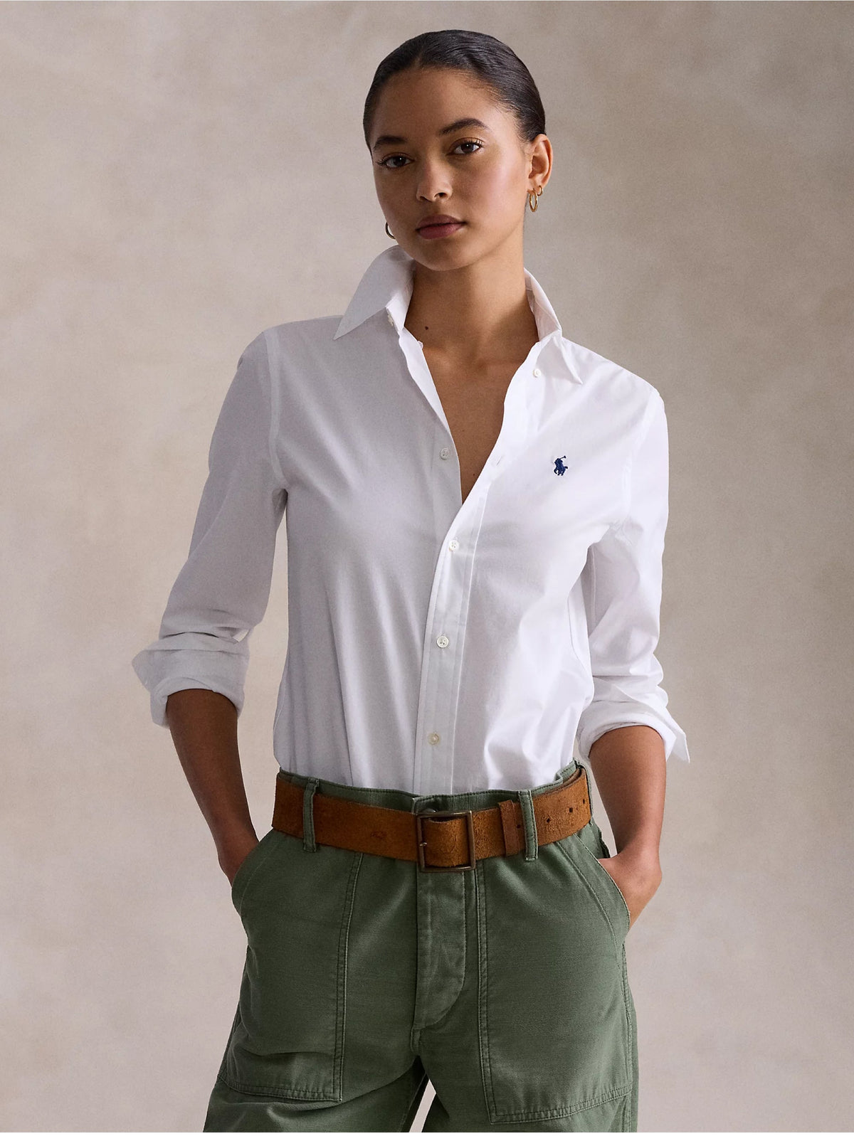 2026 New Arrival Camicia Slim Fit in Popeline di Cotone Bianco