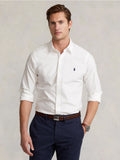 2026 New Arrival Camicia in Oxford con Logo Monocromo Bianca