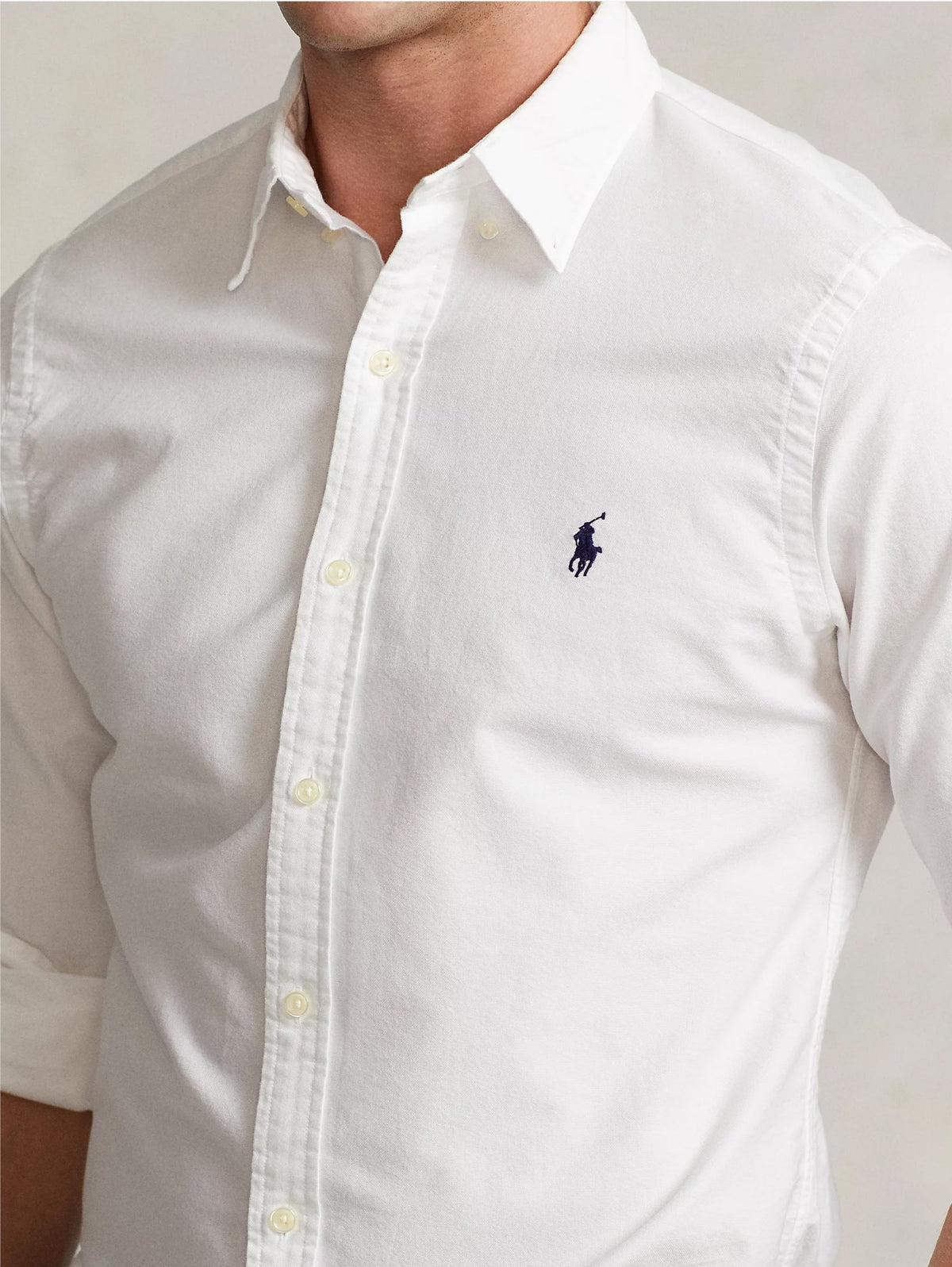 2026 New Arrival Camicia in Oxford con Logo Monocromo Bianca