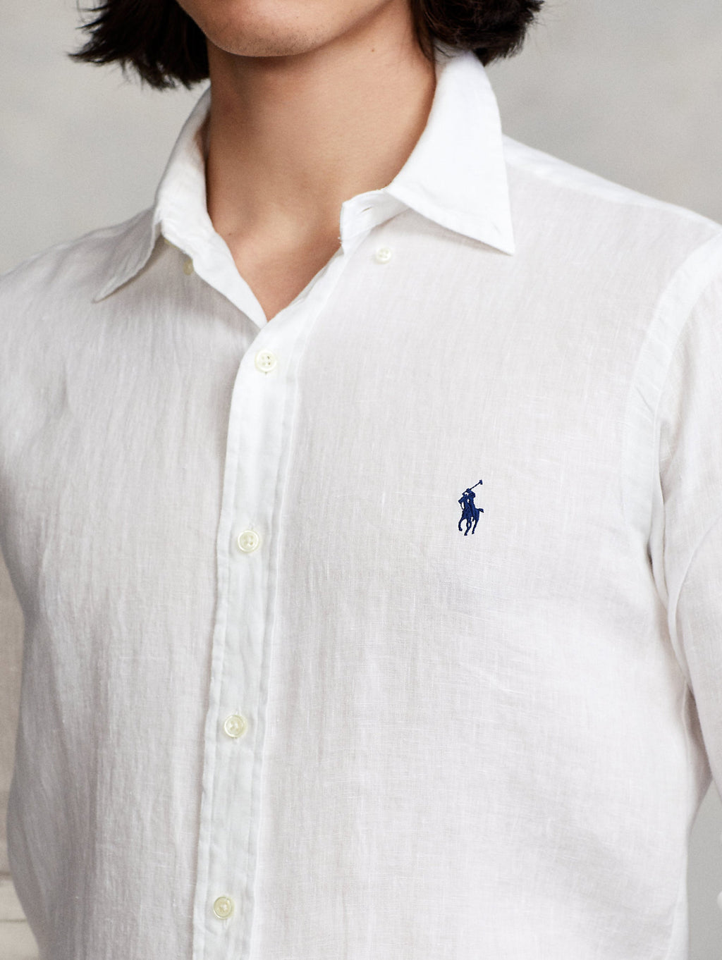2026 New Arrival Camicia in lino Slim Fit Bianco