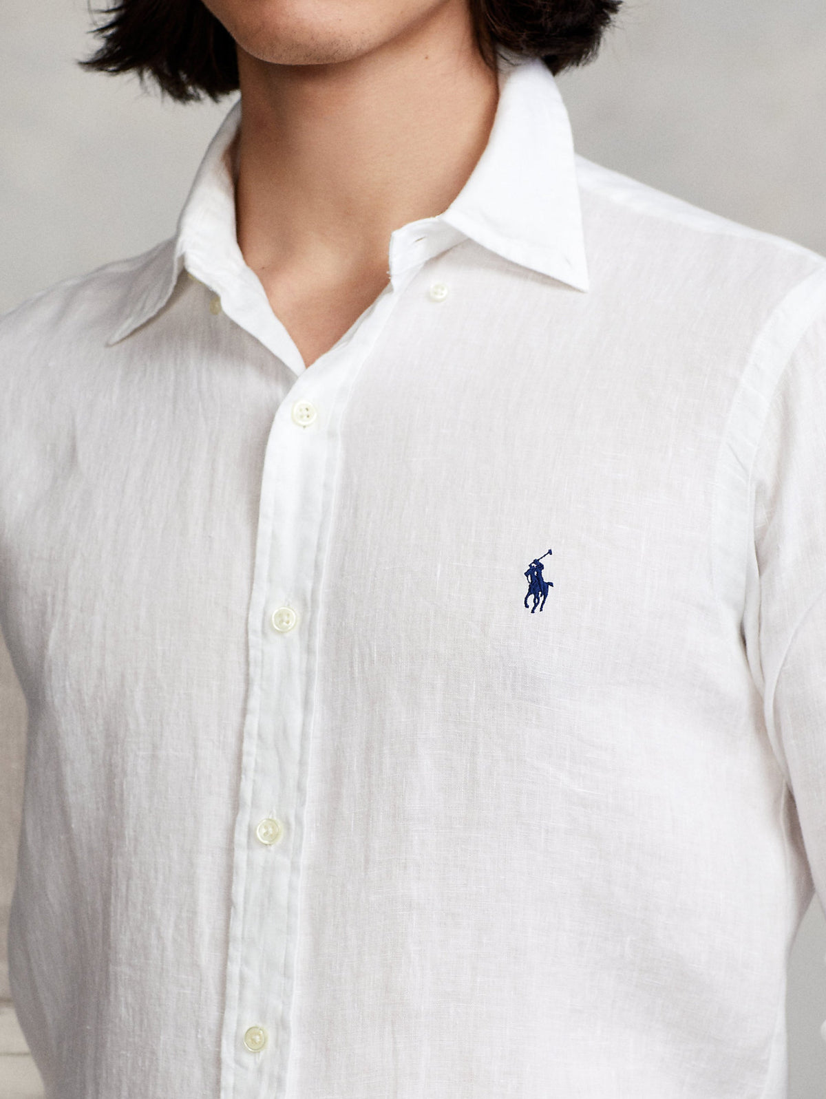 2026 New Arrival Camicia in lino Slim Fit Bianco