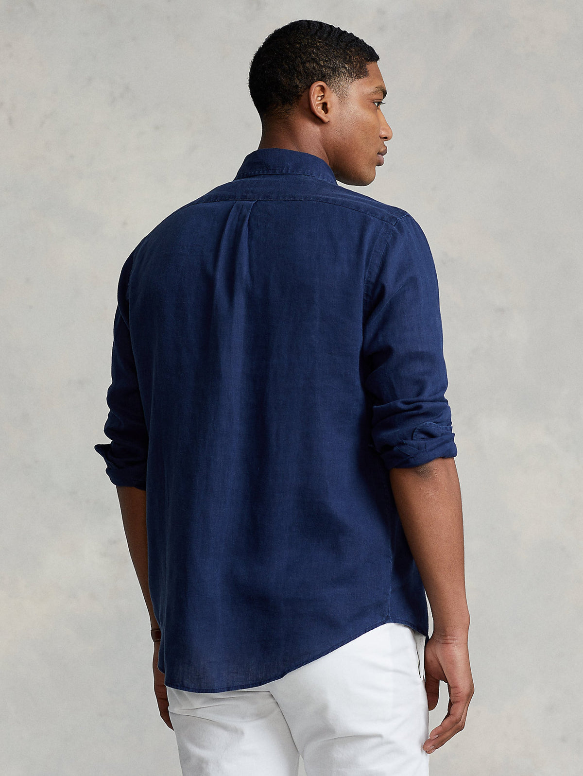 2026 New Arrival Camicia in lino Slim Fit Blu Navy