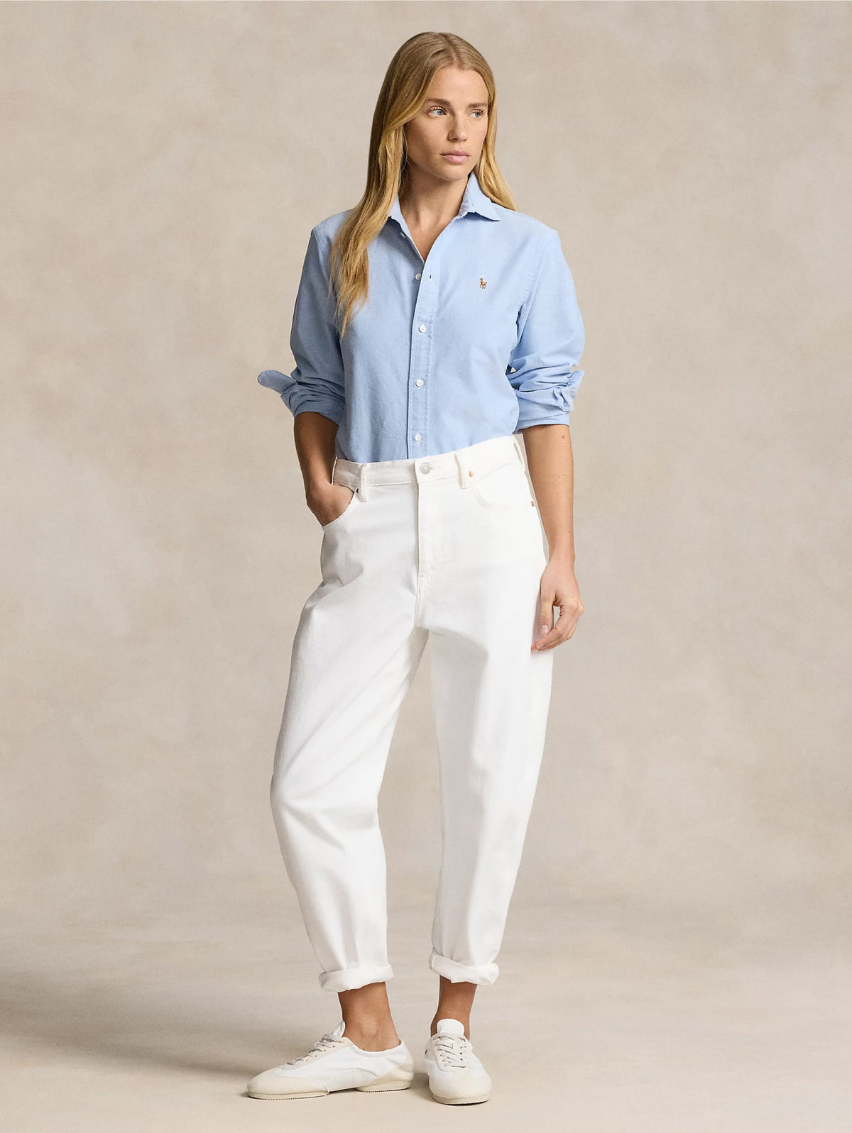 2026 New Arrival Camicia Slim Fit in Oxford Blu