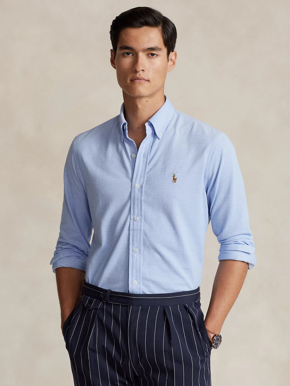 2026 New Arrival Camicia Knit Oxford Blu