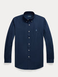 2026 New Arrival Camicia in Popeline Stretch Custom-Fit Blu Navy