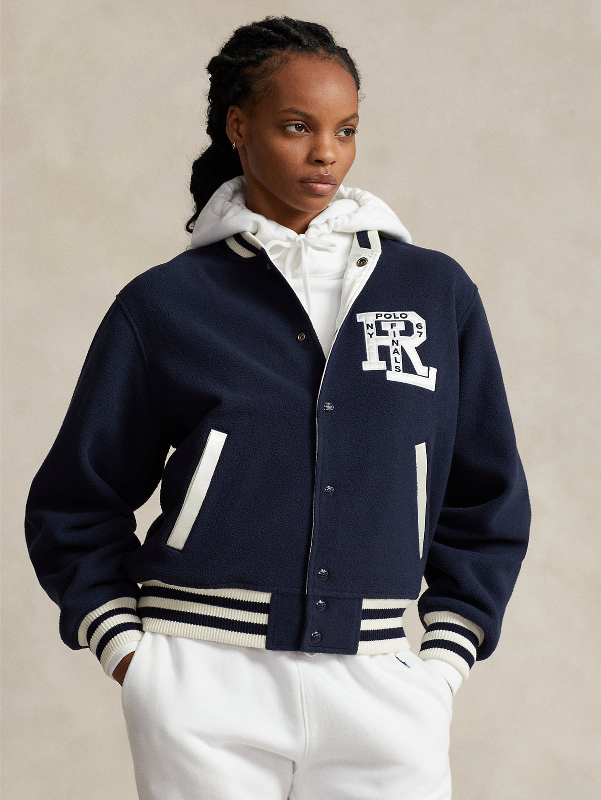 2026 New Arrival Bomber Reversibile Stile College Blu/Bianco