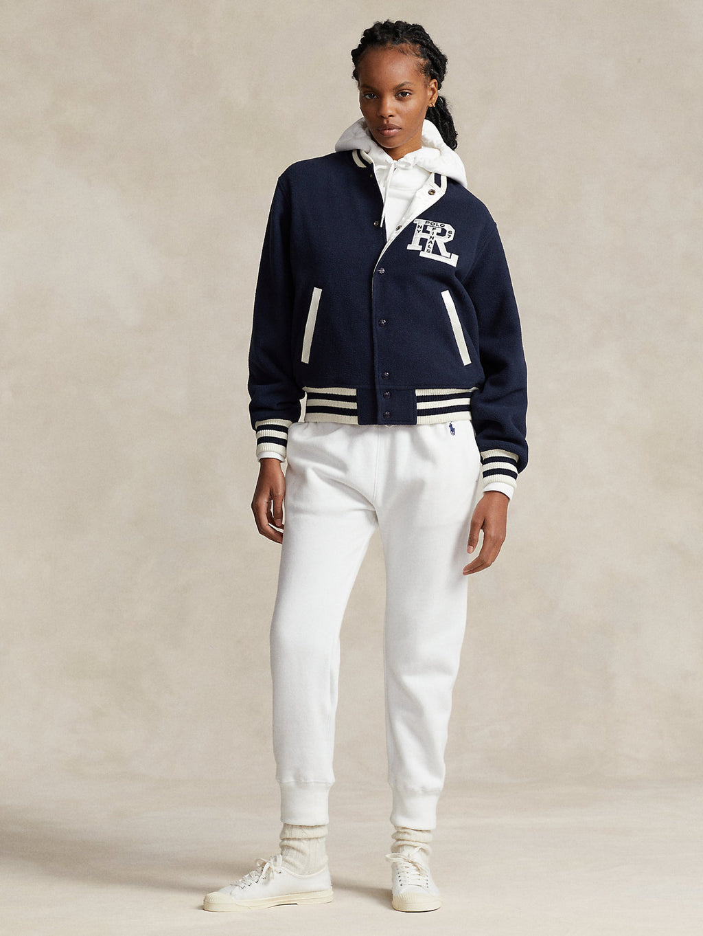 2026 New Arrival Bomber Reversibile Stile College Blu/Bianco