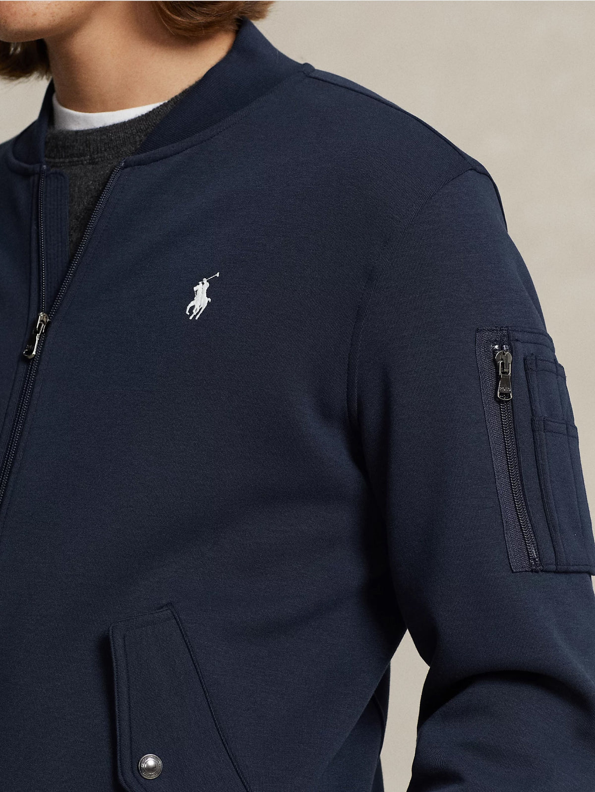 2026 New Arrival Bomber in Maglia Doppia Blu