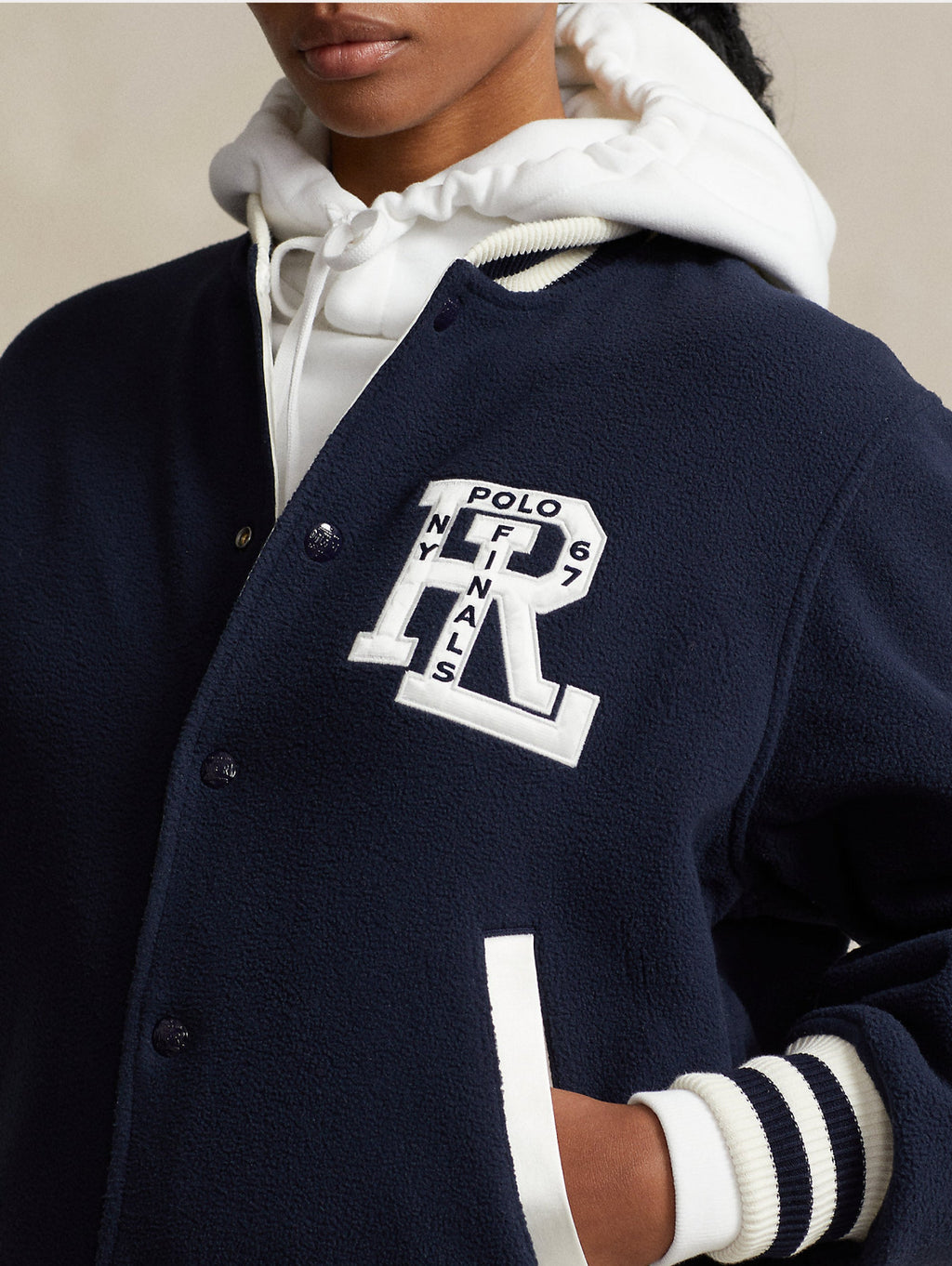 2026 New Arrival Bomber Reversibile Stile College Blu/Bianco