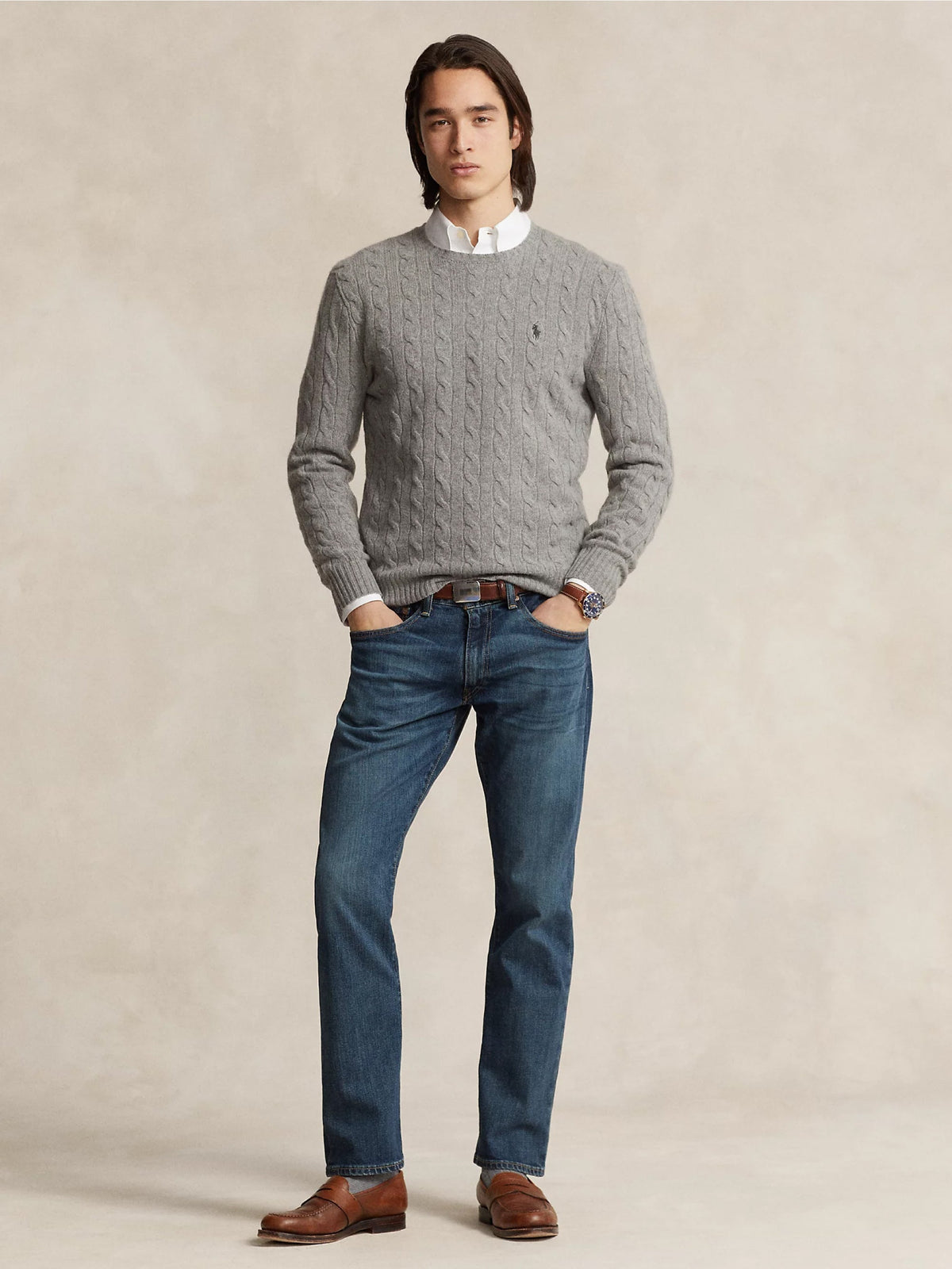 2026 New Arrival Maglia in Lana e Cashmere a Trecce Grigio