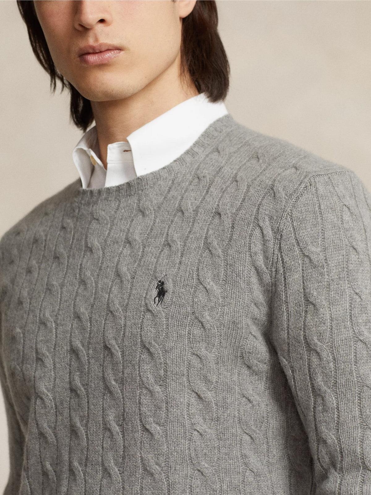 2026 New Arrival Maglia in Lana e Cashmere a Trecce Grigio