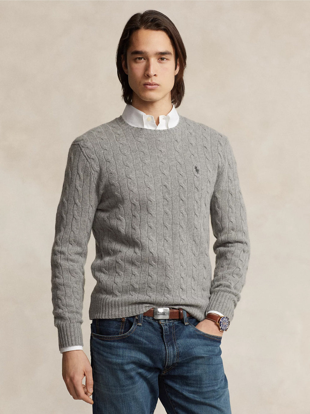 2026 New Arrival Maglia in Lana e Cashmere a Trecce Grigio
