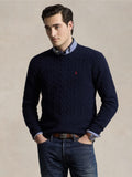 2026 New Arrival Maglia in Misto Cashmere a Trecce Blu