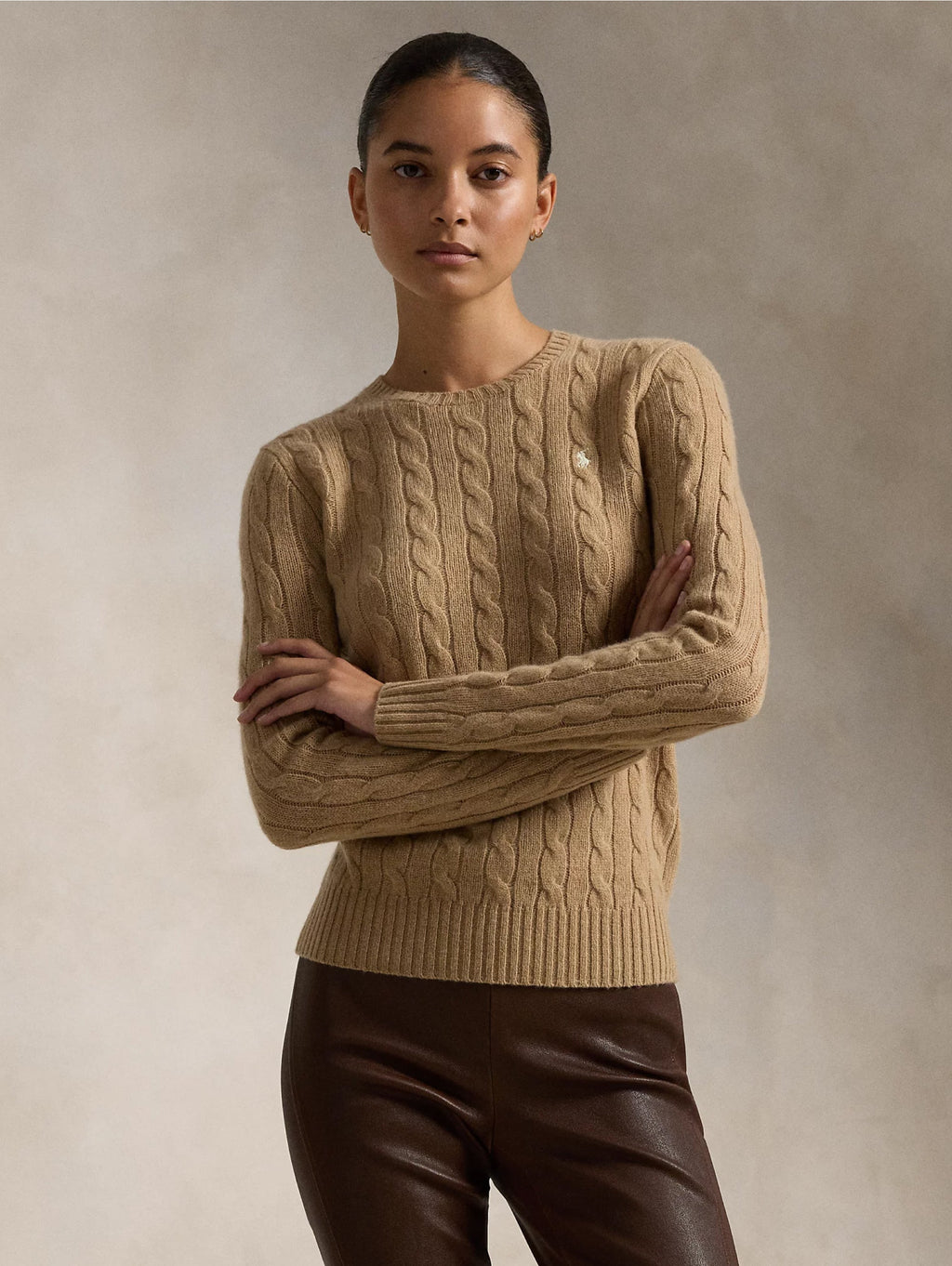 2026 New Arrival Maglia a Trecce in Misto Cashmere Cammello