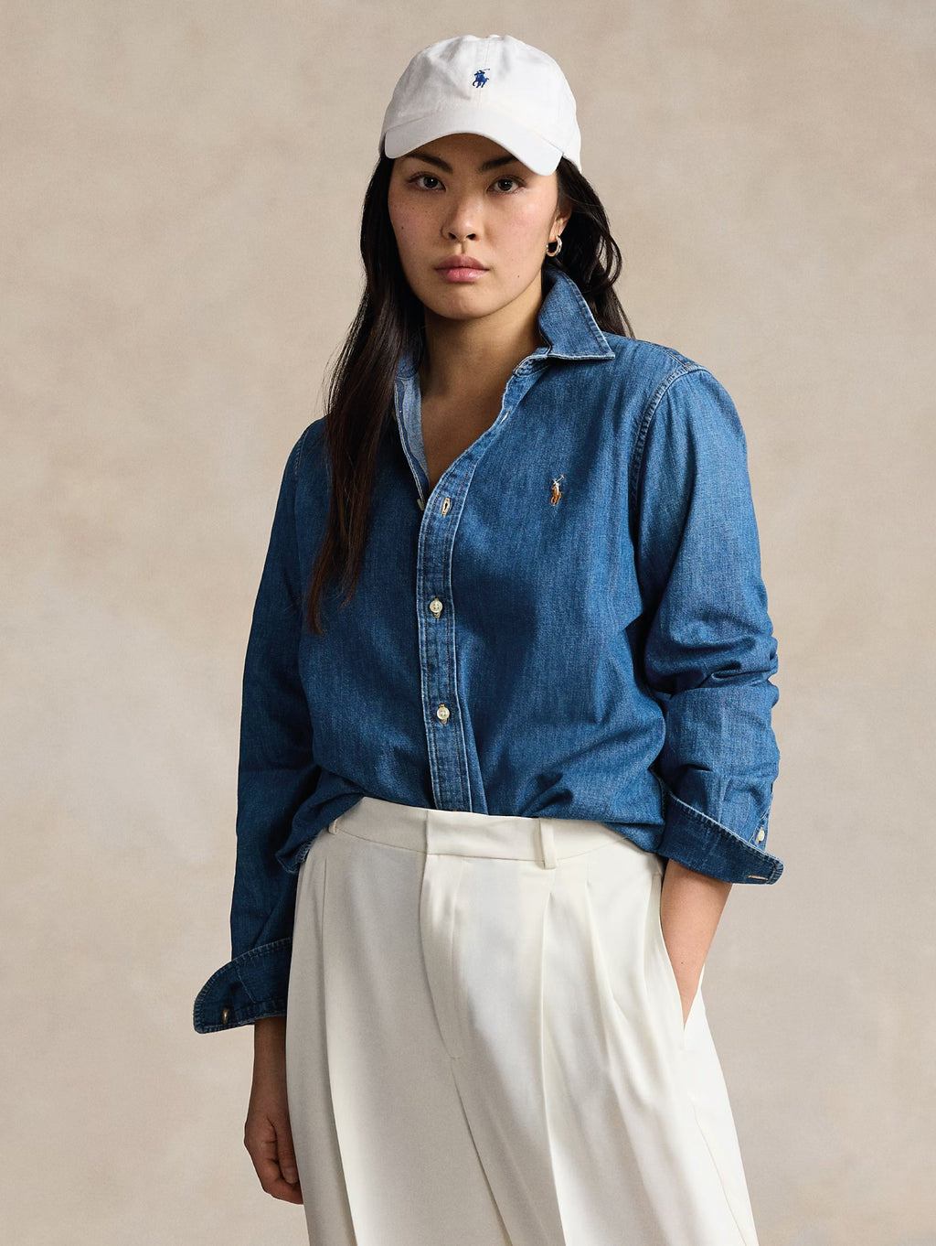 2026 New Arrival Camicia in Denim Slim Fit Blu