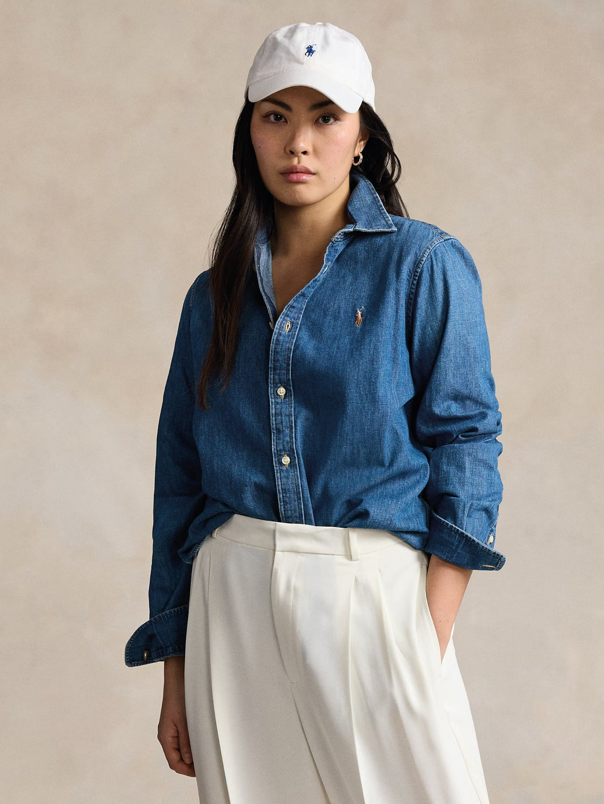2026 New Arrival Camicia in Denim Slim Fit Blu
