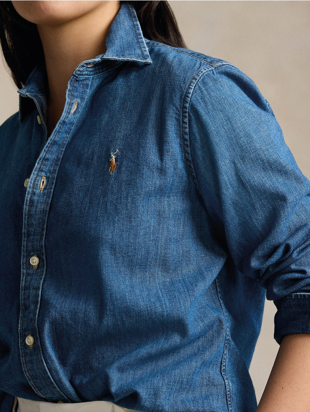 2026 New Arrival Camicia in Denim Slim Fit Blu