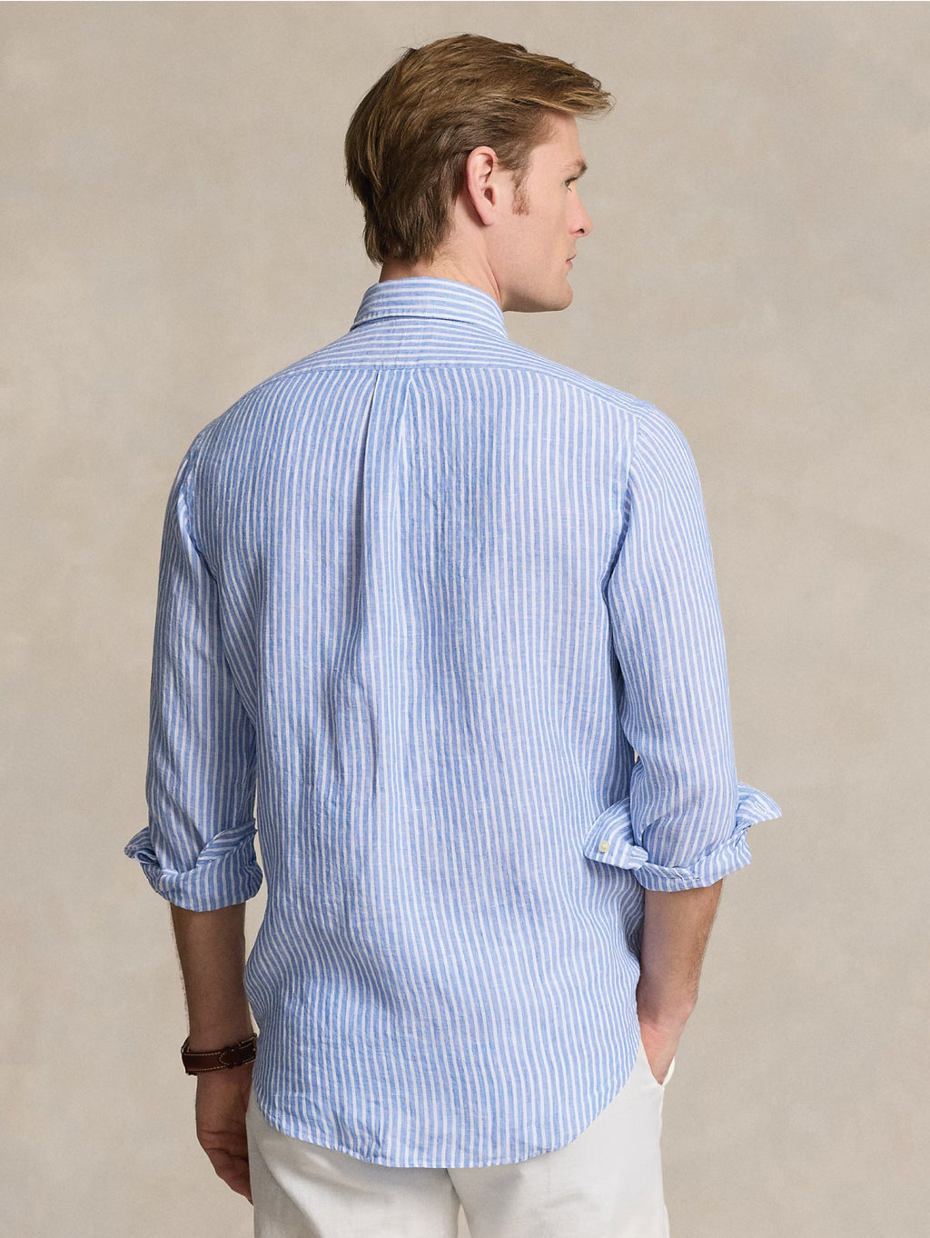 2026 New Arrival Camicia in Lino a Righe Blu/Bianco