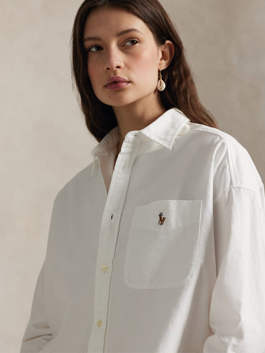 2026 New Arrival Camicia Big Fit in Cotone Oxford Bianco