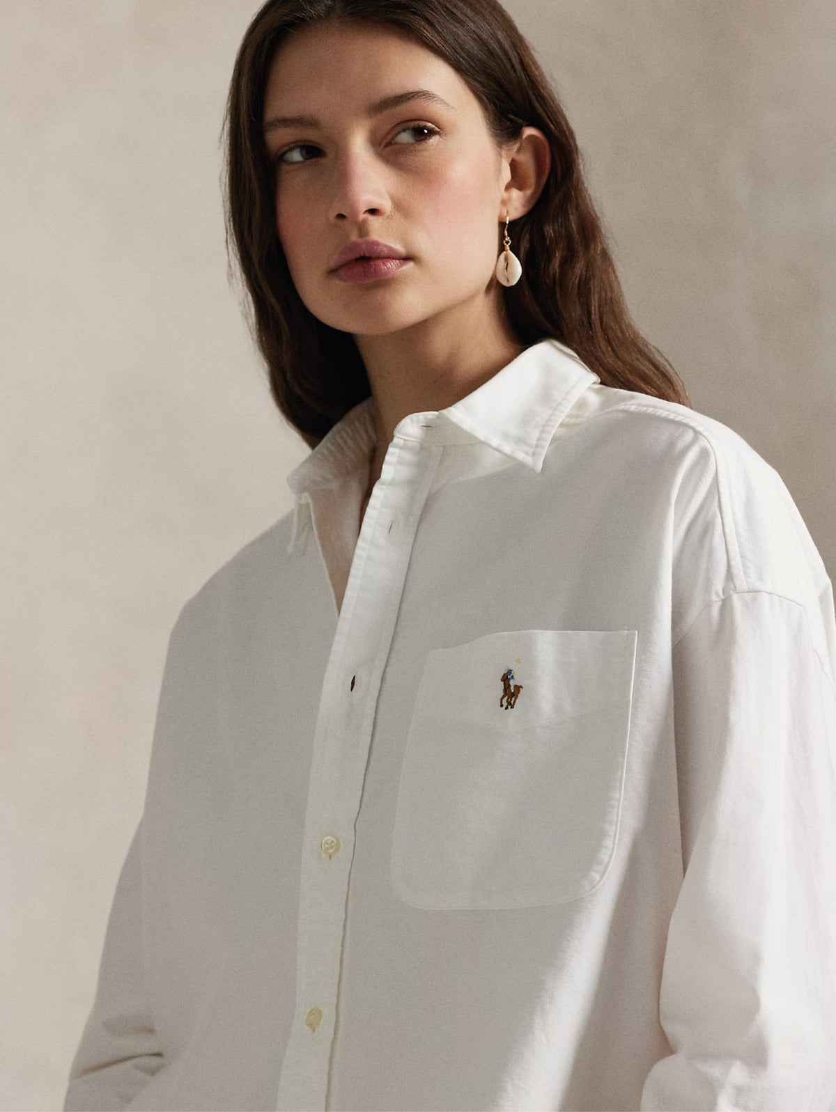 2026 New Arrival Camicia Big Fit in Cotone Oxford Bianco