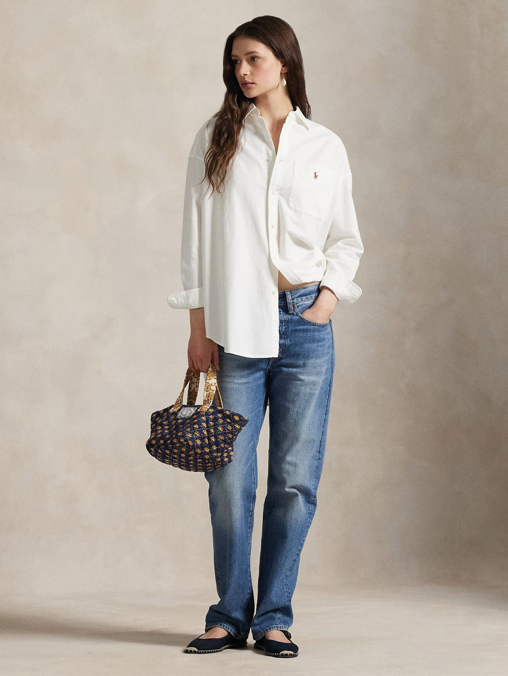 2026 New Arrival Camicia Big Fit in Cotone Oxford Bianco
